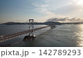 【空撮】早朝の鳴門海峡　朝焼け 142789293