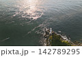 【空撮】早朝の鳴門海峡　朝焼け 142789295