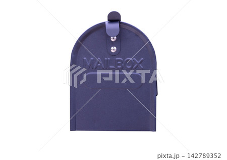 Black Retro metal Mailbox isolated on white background 142789352