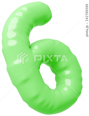 3D画像_風船_6_緑 3D画像_風船_6_緑 142789389