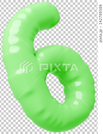 3D画像_風船_6_緑 3D画像_風船_6_緑 142789389