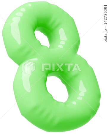 3D画像_風船_8_緑 3D画像_風船_8_緑 142789391