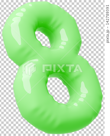 3D画像_風船_8_緑 3D画像_風船_8_緑 142789391