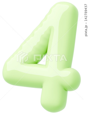 3D画像_風船_4_黄緑 3D画像_風船_4_黄緑 142789437