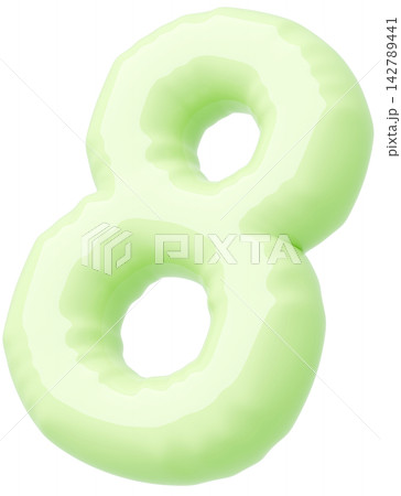 3D画像_風船_8_黄緑 3D画像_風船_8_黄緑 142789441