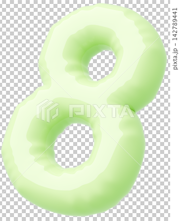 3D画像_風船_8_黄緑 3D画像_風船_8_黄緑 142789441