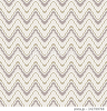 Taupe Chevron Stripes Knitting Grid seamless pattern design for fashion and home textiles, graphics, knitwear and backgrounds 142789788
