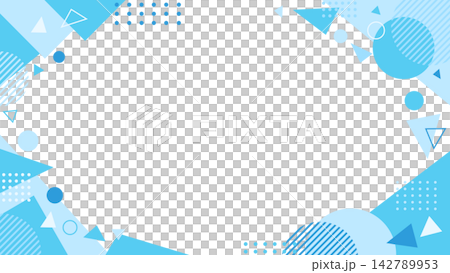 Light blue geometric frame background with copy space. A refreshing and modern decorative design. Light blue geometric frame background with copy space. A refreshing and modern decorative design. 142789953