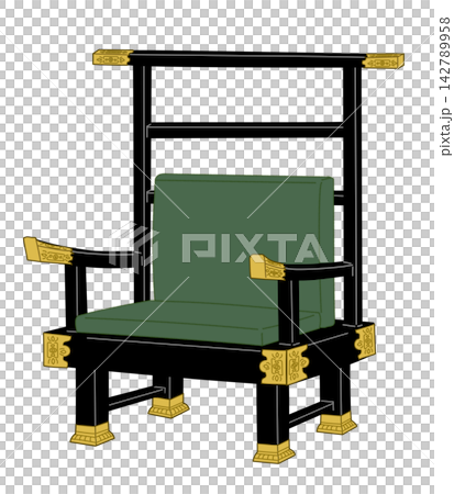 Black lacquer high-backed throne chair Black lacquer high-backed throne chair 142789958
