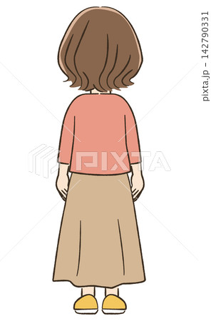 40代女性の日常生活・コミュニケーション素材　全身　後ろ姿 142790331