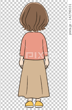 40代女性の日常生活・コミュニケーション素材　全身　後ろ姿 142790331