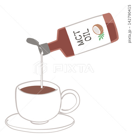 MCTオイルコーヒーのイラスト MCTオイルコーヒーのイラスト 142790415