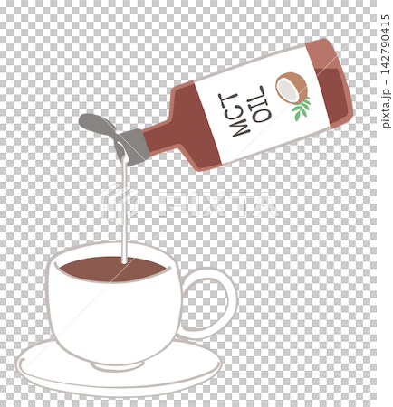 MCTオイルコーヒーのイラスト MCTオイルコーヒーのイラスト 142790415