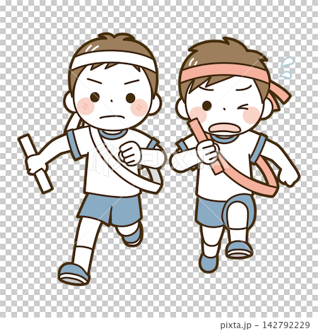 運動會-擔任男子接力賽的最後一棒 運動會-擔任男子接力賽的最後一棒 142792229