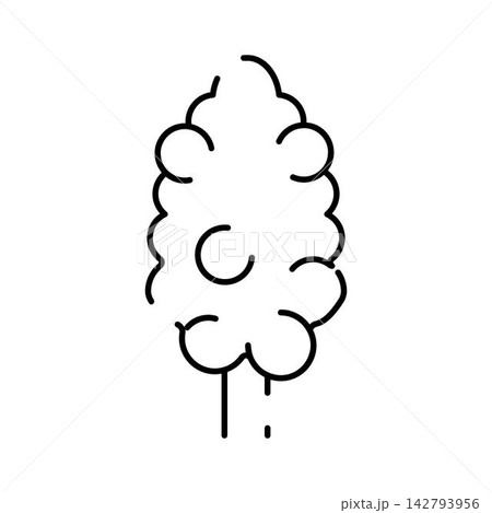 Simple line art drawing depicting a leafy tree Simple line art drawing depicting a leafy tree 142793956