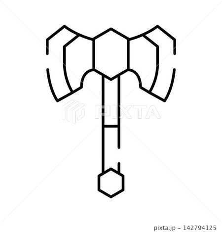 Double bladed battle axe line art icon 142794125