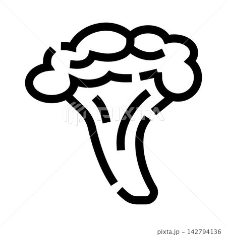 Broccoli vegetable line art icon on white background 142794136