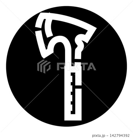 Hand axe tool icon representing carpentry work Hand axe tool icon representing carpentry work 142794392