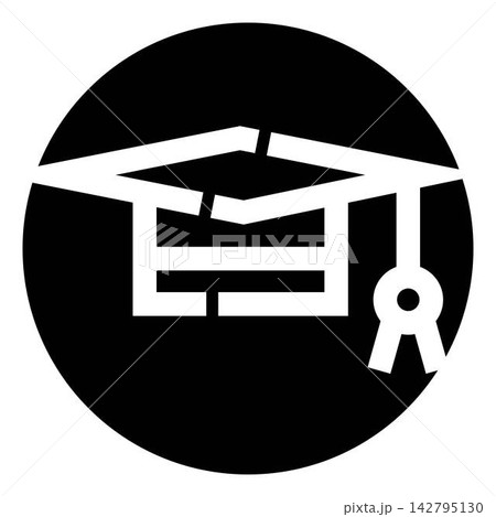 Graduation cap icon symbolizing education, success, and learning Graduation cap icon symbolizing education, success, and learning 142795130