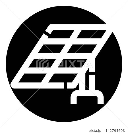 Solar panel generating clean energy for sustainability icon 142795608