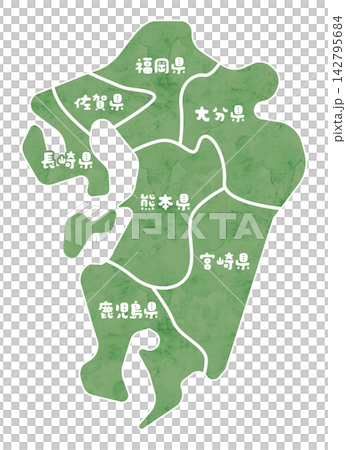 九州水彩地圖,描繪了福岡、佐賀、長崎、熊本、大分、宮崎和鹿兒島。 九州水彩地圖,描繪了福岡、佐賀、長崎、熊本、大分、宮崎和鹿兒島。 142795684