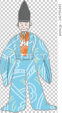 A hand-drawn, full-color illustration of the daimyo character from the Kyogen play "Onigawara" (Traditional performing arts, Noh, classical performing arts, daimyo, kimono, Japanese style) A hand-drawn, full-color illustration of the daimyo character from the Kyogen play "Onigawara" (Traditional performing arts, Noh, classical performing arts, daimyo, kimono, Japanese style) 142795891