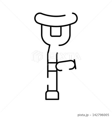Crutch outline icon providing mobility and physical support Crutch outline icon providing mobility and physical support 142796005