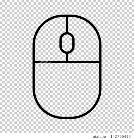 Simple mouse icon illustration (line drawing) 001 142796419