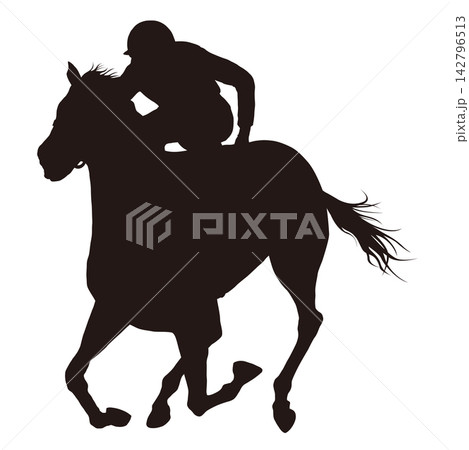 競馬シルエット 競馬シルエット 142796513