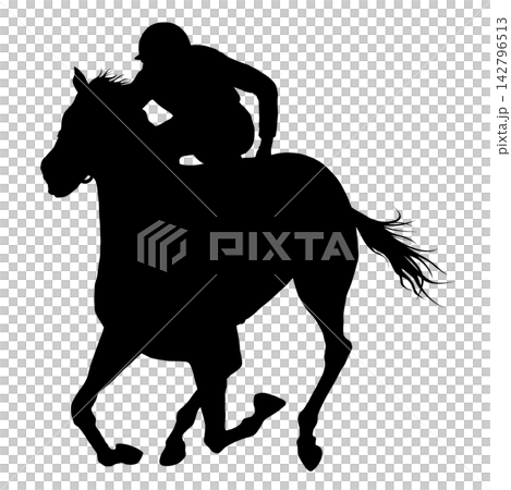 競馬シルエット 競馬シルエット 142796513