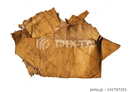 Wet brown kraft paper sheets ruined by water. Wet brown kraft paper sheets ruined by water. 142797261