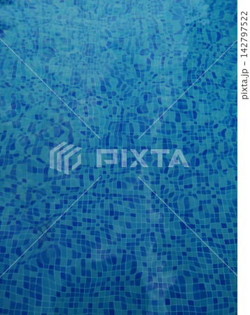 blue tiles of a swimming pool 142797522