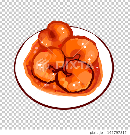 ざっくりとしたエビチリのイラスト 142797815