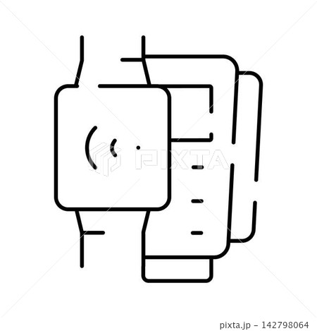Smartwatch performing contactless payment at terminal icon 142798064