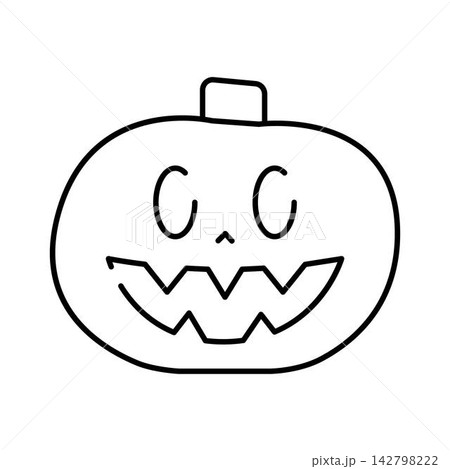 Halloween pumpkin jack o' lantern line art icon illustration 142798222