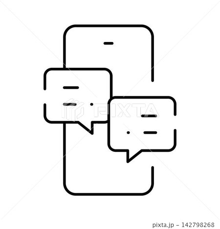 Smartphone communication with chat bubbles icon vector Smartphone communication with chat bubbles icon vector 142798268