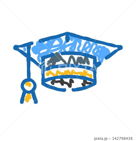 Graduation cap line art celebrating academic achievement 142798438