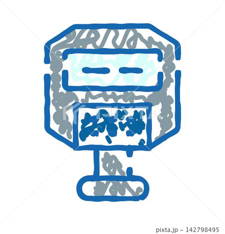 Robot head technology doodle icon concept for ai 142798495