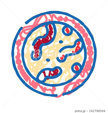 Microbes growing in a petri dish illustration Microbes growing in a petri dish illustration 142798504