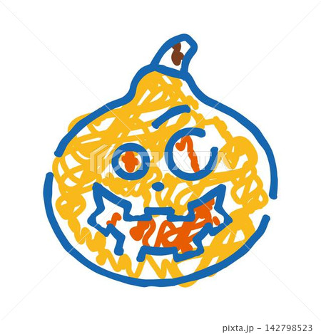 Halloween jack o lantern doodle drawing with spooky face Halloween jack o lantern doodle drawing with spooky face 142798523