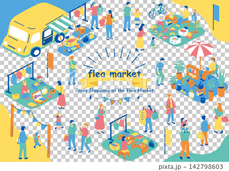 People enjoying the flea market People enjoying the flea market 142798603