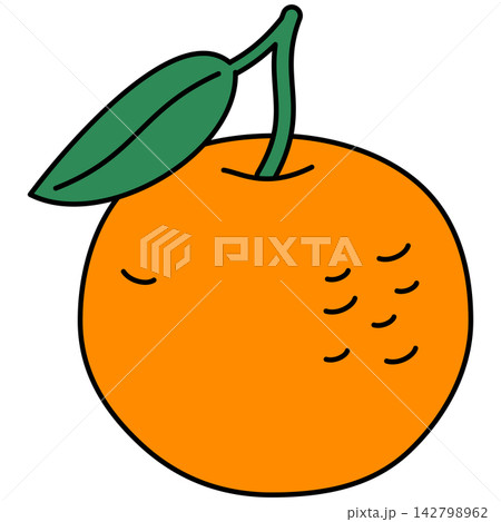 Flat style icon illustration of mandarin orange fruit with green leaf isolated on transparent background. Colorful graphic design element clip art for Spring Festival assets. Flat style icon illustration of mandarin orange fruit with green leaf isolated on transparent background. Colorful graphic design element clip art for Spring Festival assets. 142798962