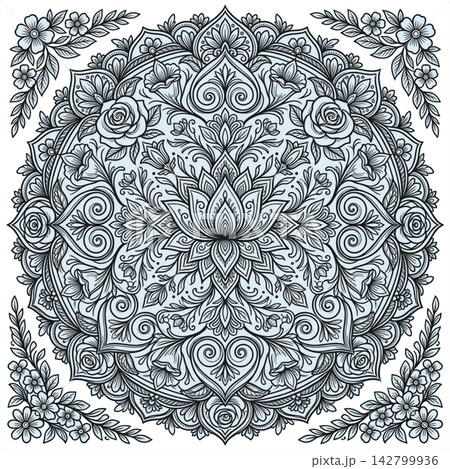 vector mandala for coloring book 142799936