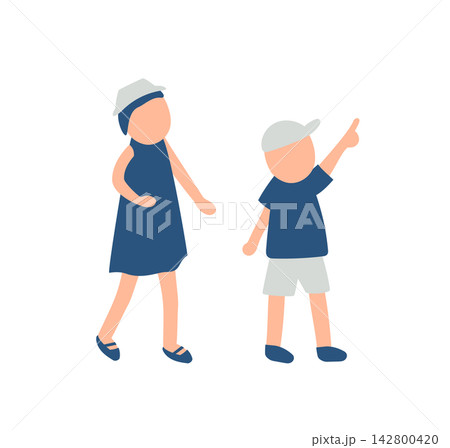 指を差す子供のイラスト 指を差す子供のイラスト 142800420