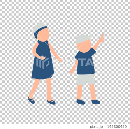指を差す子供のイラスト 指を差す子供のイラスト 142800420