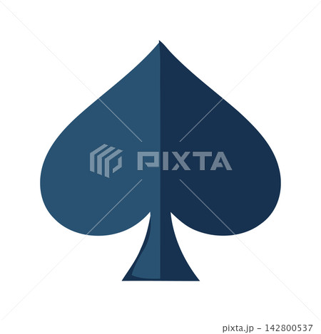 Sleek geometric icon of spades suit playing card. Ideal graphic element for casino branding, gaming apps, or digital designs. Sleek geometric icon of spades suit playing card. Ideal graphic element for casino branding, gaming apps, or digital designs. 142800537