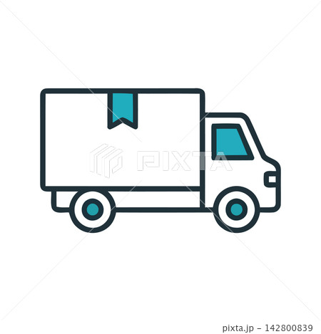 Modern minimalist vector line drawing representing secure shipping, logistics, or package delivery service concepts. Modern minimalist vector line drawing representing secure shipping, logistics, or package delivery service concepts. 142800839