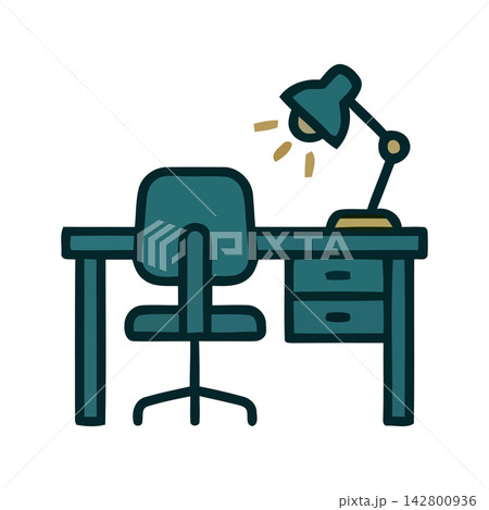 Simple, hand-drawn vector illustration of an office or dining chair. Simple, hand-drawn vector illustration of an office or dining chair. 142800936