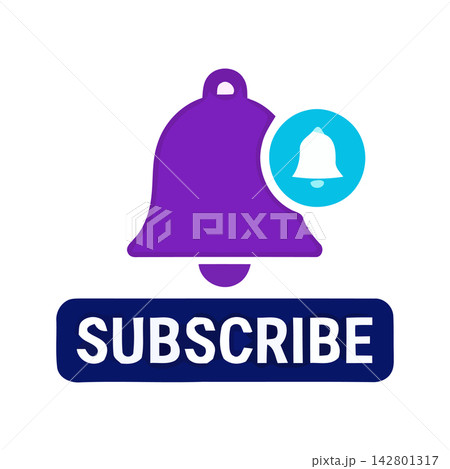 Clean, vibrant purple call-to-action icon featuring a bell notification symbol with 'Subscribe' text. Clean, vibrant purple call-to-action icon featuring a bell notification symbol with 'Subscribe' text. 142801317