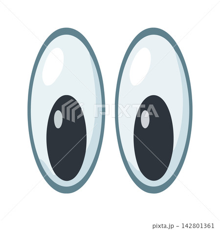 Cute and modern illustration of a pair of stylized eyes, perfect for web design, comics, or branding assets. 142801361